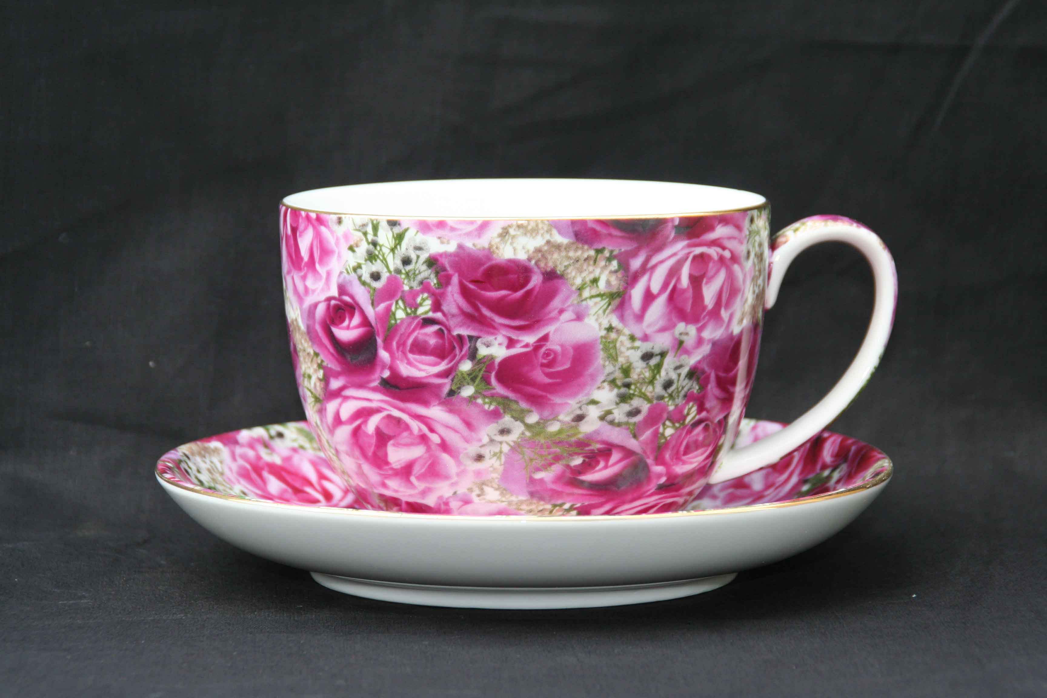 Candy Bloom Large cup and saucer set - Click Image to Close